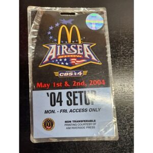 Vintage 2004 McDonald's Air & Sea Show '04 SETUP Event Pass Credential No. 0427